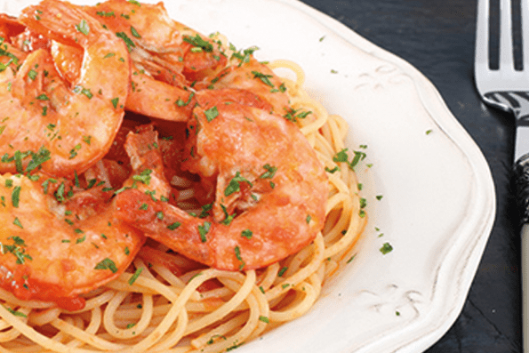 Spaghetti aux gambas