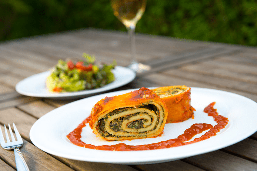 Roulé de lasagne ricotta épinard